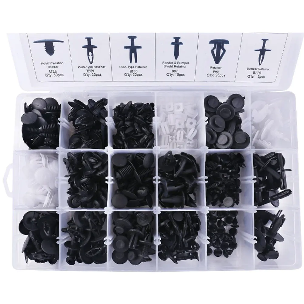 18 Kinds Mixed 415PCS Auto Fastener Car Universal Bumper Fixed Clamp Push Type Rivets Fender Clip for Automobile Series Fastener
18 Kinds Mixed 415PCS Auto Fastener Car Universal Bumper Fixed Clamp Push Type Rivets Fender Clip for Automobile Series Fastener