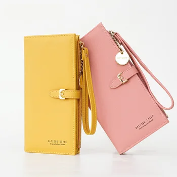 Fashion women's wallet candy color money clip long womens wallet zipper purse hasp purses soft women's wallet made of PU leather 
Fashion women's wallet candy color money clip long womens wallet zipper purse hasp purses soft women's wallet made of PU leather