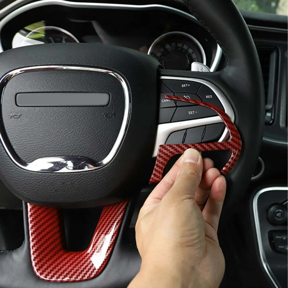 Carbon Decoration Trim Steering Wheel Cover For Dodge Challenger/Charger 15-19 ABS High quality | Автомобили и мотоциклы