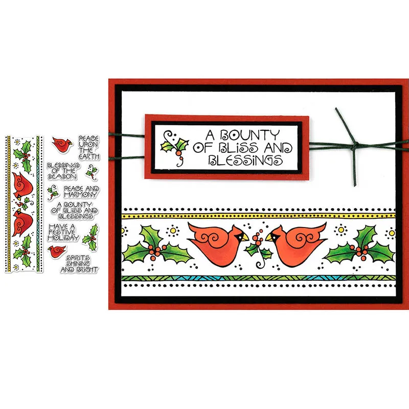 Christmas Cardinal Border Clear Stamps for DIY Scrapbooking Crafts Cards Making Decor Transparent Stempels New Silicone Seal
Christmas Cardinal Border Clear Stamps for DIY Scrapbooking Crafts Cards Making Decor Transparent Stempels New Silicone Seal