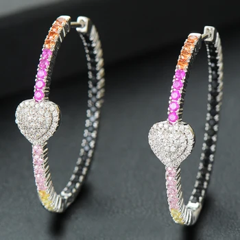 GODKI Jimbora DUBAI Statement Sweet Heart Hoop Earrings Trendy Full Cubic Zirconia Earring for Women Bridal Wedding Jewelry
GODKI Jimbora DUBAI Statement Sweet Heart Hoop Earrings Trendy Full Cubic Zirconia Earring for Women Bridal Wedding Jewelry