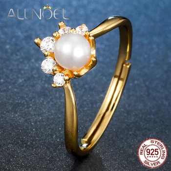 ALLNOEL Solid 925 Sterling Silver Pearl Ring For Women Real Freshwater pearl Fine Jewelry Zircon Gold Silver 925 jewelry
ALLNOEL Solid 925 Sterling Silver Pearl Ring For Women Real Freshwater pearl Fine Jewelry Zircon Gold Silver 925 jewelry