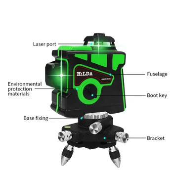 Laser Level 12 Lines 3D Level Self-Leveling 360 Horizontal And Vertical Cross Super Powerful Green Laser Level
Laser Level 12 Lines 3D Level Self-Leveling 360 Horizontal And Vertical Cross Super Powerful Green Laser Level