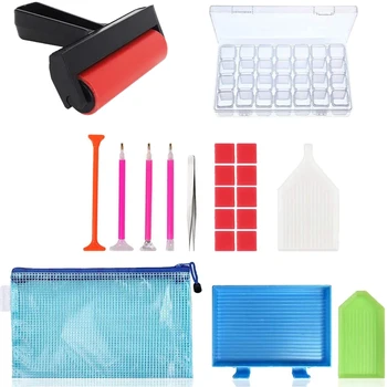 20Pcs 5D Diamonds Painting Tools and Accessories Kits with Diamond Painting Roller and Diamond Embroidery Box
20Pcs 5D Diamonds Painting Tools and Accessories Kits with Diamond Painting Roller and Diamond Embroidery Box