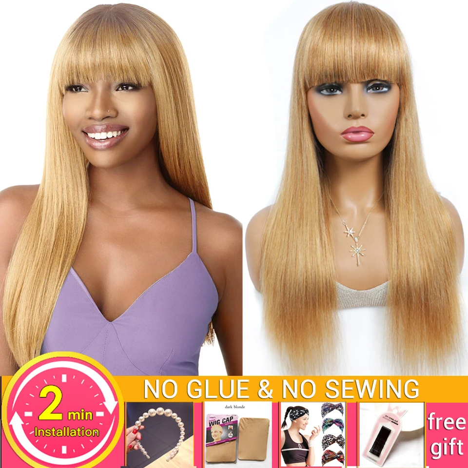 LANQI wholesale wigs straight ombre human hair wig with bangs #27 honey blonde wig human hair wigs for women Brazilian hair wigs
LANQI wholesale wigs straight ombre human hair wig with bangs #27 honey blonde wig human hair wigs for women Brazilian hair wigs