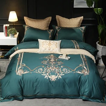 New Green Luxury 100S Egyptian Cotton Gold Royal Embroidery European Palace Bedding Set Duvet Cover Bed sheet/Linen Pillowcases
New Green Luxury 100S Egyptian Cotton Gold Royal Embroidery European Palace Bedding Set Duvet Cover Bed sheet/Linen Pillowcases