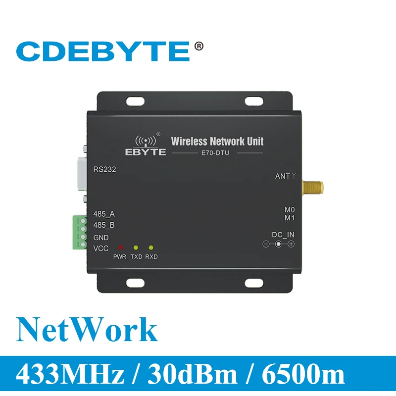 Star Network RS232 RS485 Long Range 433MHz 1W IoT uhf Wireless Transceiver rf Module 433MHz Data Transmitter E70-DTU(433NW30)
Star Network RS232 RS485 Long Range 433MHz 1W IoT uhf Wireless Transceiver rf Module 433MHz Data Transmitter E70-DTU(433NW30)
