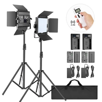 Neewer 2-Pack 2.4G LED Video Light with 2M Stand Bi-color 200 SMD CRI 94+/U-Bracket/Barndoor/LCD Display Video Lighting Kit
Neewer 2-Pack 2.4G LED Video Light with 2M Stand Bi-color 200 SMD CRI 94+/U-Bracket/Barndoor/LCD Display Video Lighting Kit