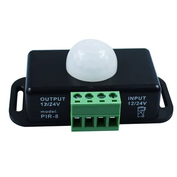 120 Degrees Automatic DC 12V-24V 8A Infrared PIR Motion Sensor Switch for LED Light 5 ~ 8 M Infrared Motion Sensor Detector
120 Degrees Automatic DC 12V-24V 8A Infrared PIR Motion Sensor Switch for LED Light 5 ~ 8 M Infrared Motion Sensor Detector