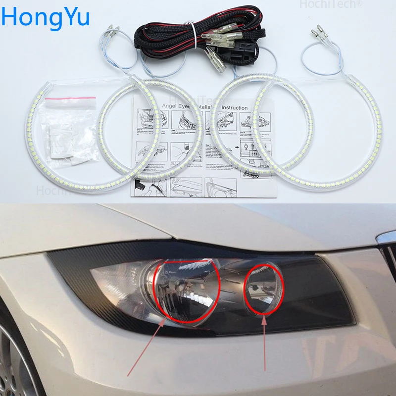 Для BMW 3 серии E90 2005 2006 2007 2008 галогенная фара Smd комплект светодиодов глаза ангела