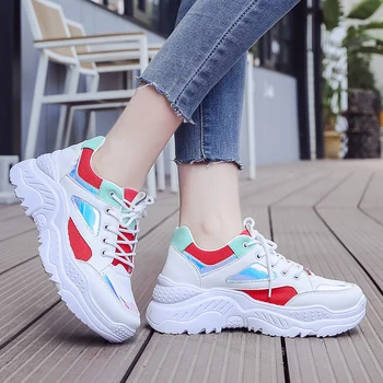 Fashion Colorful Laser Breathable Platform Sneakers Women 2020 Spring Summer Shoes Women Breathable Mesh Bling Lace-Up Sneakers 
Fashion Colorful Laser Breathable Platform Sneakers Women 2020 Spring Summer Shoes Women Breathable Mesh Bling Lace-Up Sneakers