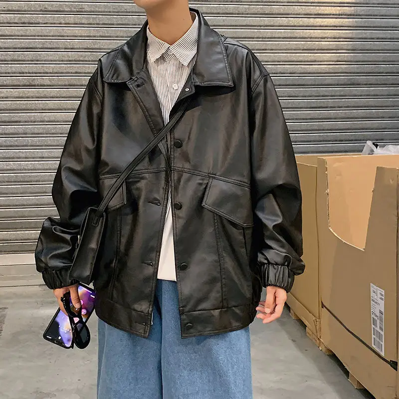 Men's jacket 2020 autumn and winter new loose casual all-match leather jacket young people personality fashion trend clothing
Men's jacket 2020 autumn and winter new loose casual all-match leather jacket young people personality fashion trend clothing