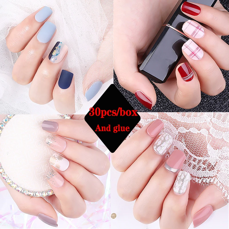 24/ 30piece reusable detachable False Nail short round Full Cover Fake Nails Art Extension With Glue press on nails long
24/ 30piece reusable detachable False Nail short round Full Cover Fake Nails Art Extension With Glue press on nails long