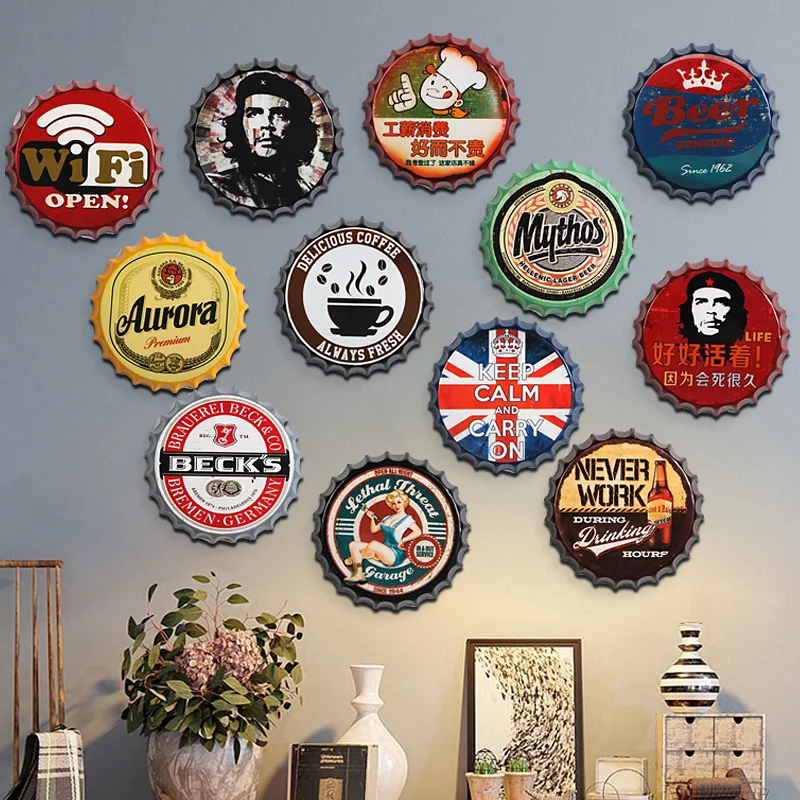 Beer Bottle Cap Vintage Tin Sign Bar Pub Football club Cafe Home Wall Decor Car Plates Metal Art Poster Retro Metal Round Plaque
Beer Bottle Cap Vintage Tin Sign Bar Pub Football club Cafe Home Wall Decor Car Plates Metal Art Poster Retro Metal Round Plaque