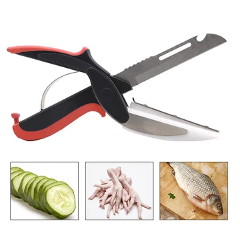Multifunctional Stainless Steel Clever Cutter Kitchen Scissors 2 in 1 Vegetable Cutting Slicer Chopper Household Fruit Knife
Multifunctional Stainless Steel Clever Cutter Kitchen Scissors 2 in 1 Vegetable Cutting Slicer Chopper Household Fruit Knife
