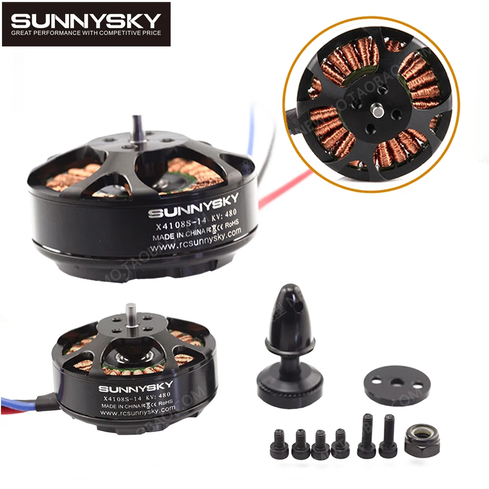 1 шт. Sunnysky X4108S 380KV/480KV/600KV/690KV 4S 6S Outrunner бесщеточный дисковый двигатель для