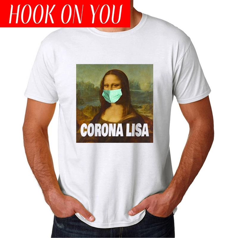 Funny Corona Lisa Coronavirus Men T Shirt Harajuku Aesthetic Mona Lisa Wear a Mask Tee Shirt Covid-19 Male Tops Streetwear
Funny Corona Lisa Coronavirus Men T Shirt Harajuku Aesthetic Mona Lisa Wear a Mask Tee Shirt Covid-19 Male Tops Streetwear