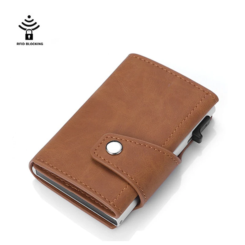 New Hasp Men Credit Card Holder RFID Blocking Genuine Leather Automatic Fashion ID Cardholder Aluminum Cards Wallet Purse
New Hasp Men Credit Card Holder RFID Blocking Genuine Leather Automatic Fashion ID Cardholder Aluminum Cards Wallet Purse