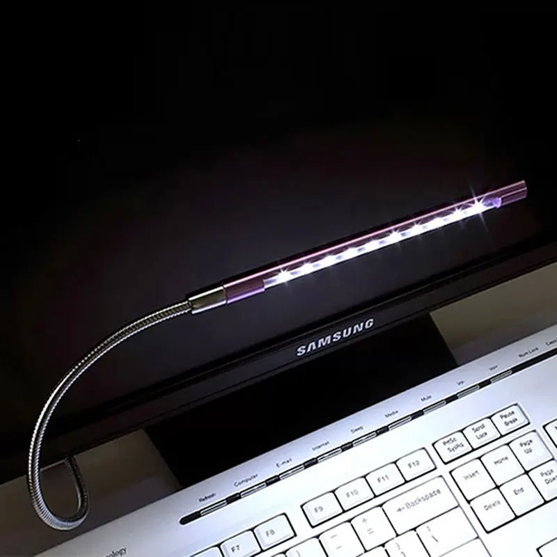 

Luz Led USB para ordenador Mini lámparas de mesa flexibles de Metal cama de escritorio junto a la lectura banco de energía portátil teclado libro iluminación nocturna