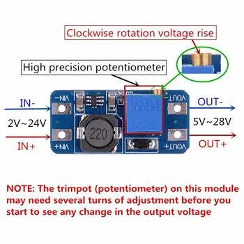 DC-DC Adjustable Boost Module 2A DC DC Boost Step up Converter Module 2V-24V to 5V 9V 12V 28V Power Module Booster MT3608
DC-DC Adjustable Boost Module 2A DC DC Boost Step up Converter Module 2V-24V to 5V 9V 12V 28V Power Module Booster MT3608