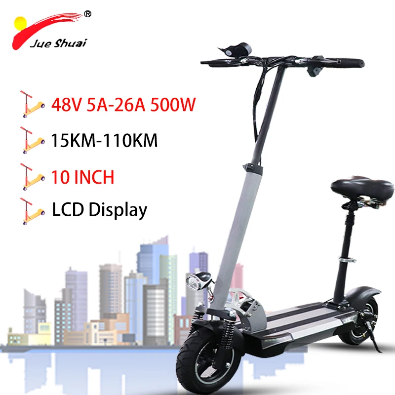 

48V 500W 10" Electric Scooter 160KG Max Load 48V 5A 26A LCD Display Disc Electric Skateboard Foldable Patinete Electrico Adulto