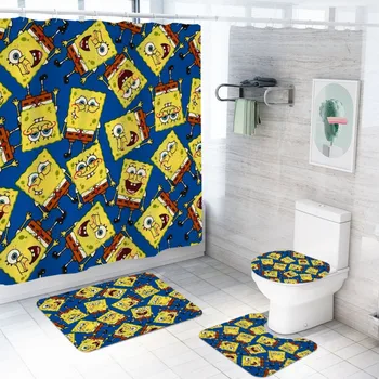 3D Cartoon SpongeBob Print Bathroom Set Polyester Waterproof Shower Curtains Non-Slip Toilet Lip Cover U Shape Rug Home Decor
3D Cartoon SpongeBob Print Bathroom Set Polyester Waterproof Shower Curtains Non-Slip Toilet Lip Cover U Shape Rug Home Decor
