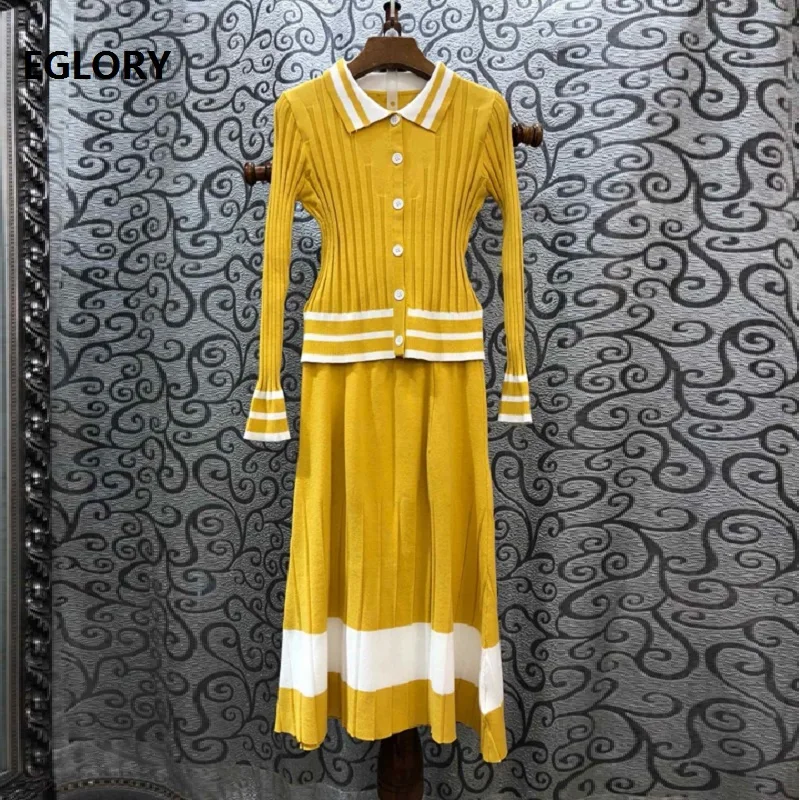High Quality Sweater Suits & Sets 2019 Autumn Winter Knitwear Women Striped Pattern Pink Yellow Cardigans+Mid-Calf Skirt Set 2pc
High Quality Sweater Suits & Sets 2019 Autumn Winter Knitwear Women Striped Pattern Pink Yellow Cardigans+Mid-Calf Skirt Set 2pc