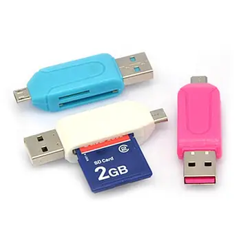 3 Colors 2 in 1 Extension Headers Dual Slot Micro USB Universal TF Security Digital Card Reader OTG Adapter for Phone Laptop
3 Colors 2 in 1 Extension Headers Dual Slot Micro USB Universal TF Security Digital Card Reader OTG Adapter for Phone Laptop
