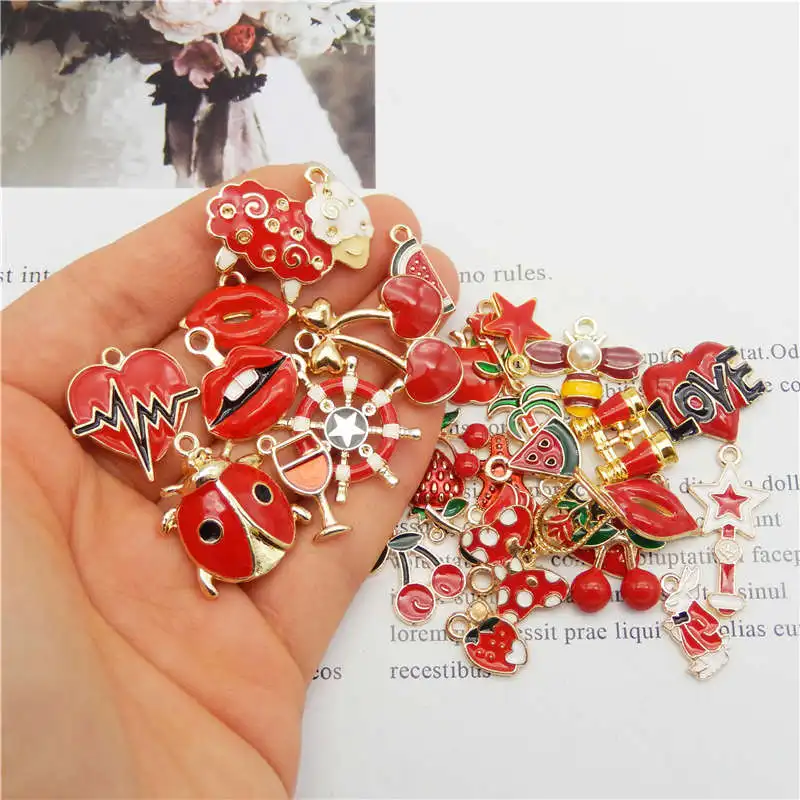 Julie Wang 10PCS Enamel Charms Random Mixed Fruit Animal Flowers Alloy Pendants Necklace Earrings Jewelry Making Accessory
Julie Wang 10PCS Enamel Charms Random Mixed Fruit Animal Flowers Alloy Pendants Necklace Earrings Jewelry Making Accessory