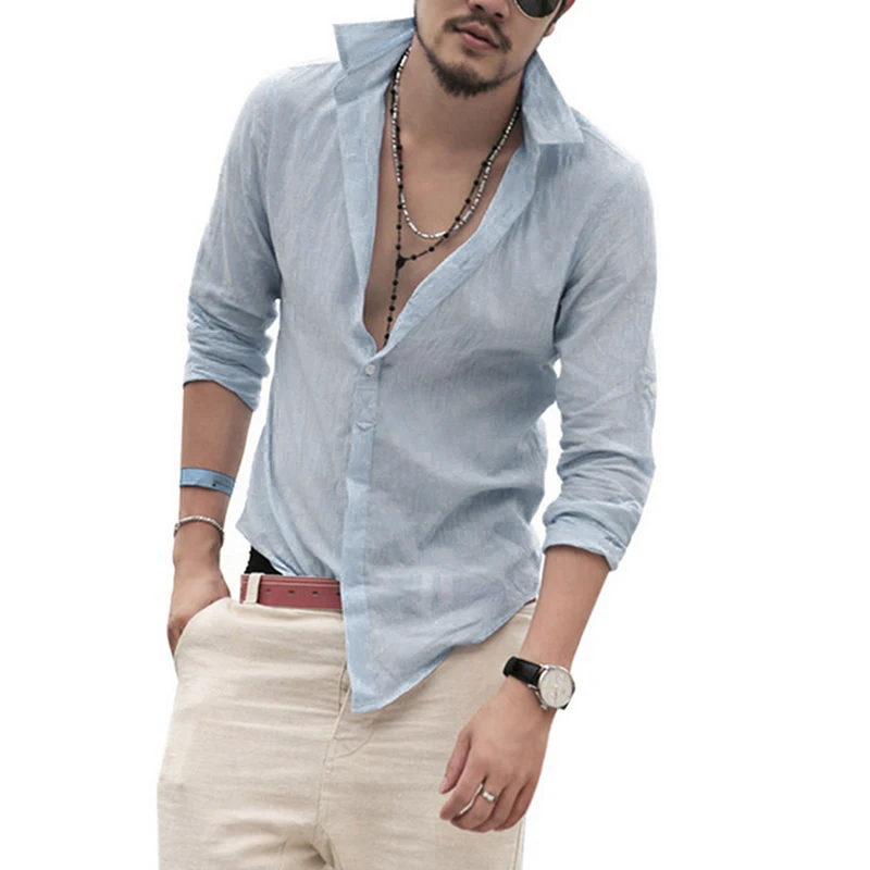 Litthing 2019 New Plus Size Shirts Cotton Linen Men Shirt Long Sleeve Summer Style Hawaiian Shirts Sexy Slim Fit Men Clothes 
Litthing 2019 New Plus Size Shirts Cotton Linen Men Shirt Long Sleeve Summer Style Hawaiian Shirts Sexy Slim Fit Men Clothes