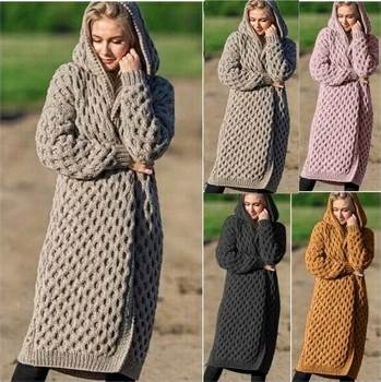 Women Knitted Cardigans Winter Causal Plus Size Solid Open Stitch Long Female Sweater Oversized Loose Hooded Knitwear Cardigans
Women Knitted Cardigans Winter Causal Plus Size Solid Open Stitch Long Female Sweater Oversized Loose Hooded Knitwear Cardigans