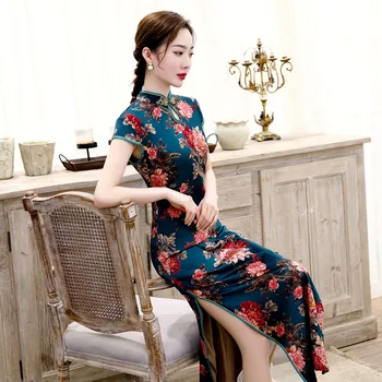 Classic Elegant Women Qipao Traditional Chinese Mandarin Collar Cheongsam Print Flower Sexy Slim Hight Split Vestidos Plus Size
Classic Elegant Women Qipao Traditional Chinese Mandarin Collar Cheongsam Print Flower Sexy Slim Hight Split Vestidos Plus Size