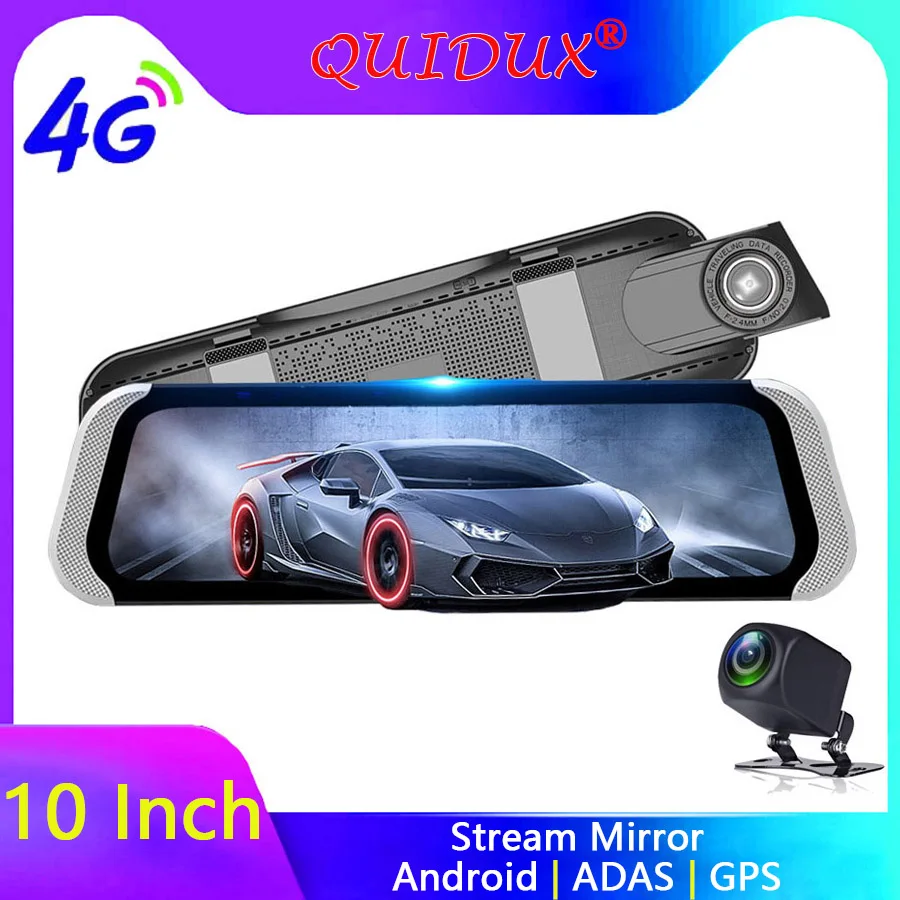 QUIDUX 10" Rearview mirror 4G ADAS Car DVR android GPS Navi 1080P WiFi auto video registrator Recorder Dual camera Night Vision
QUIDUX 10" Rearview mirror 4G ADAS Car DVR android GPS Navi 1080P WiFi auto video registrator Recorder Dual camera Night Vision