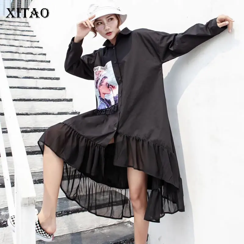 XITAO Pleated Mesh Midi Dress Women Plus Size Print Pattern Turn Down Collar Beading Patchwork Perspective Casual Dress WLD2427
XITAO Pleated Mesh Midi Dress Women Plus Size Print Pattern Turn Down Collar Beading Patchwork Perspective Casual Dress WLD2427