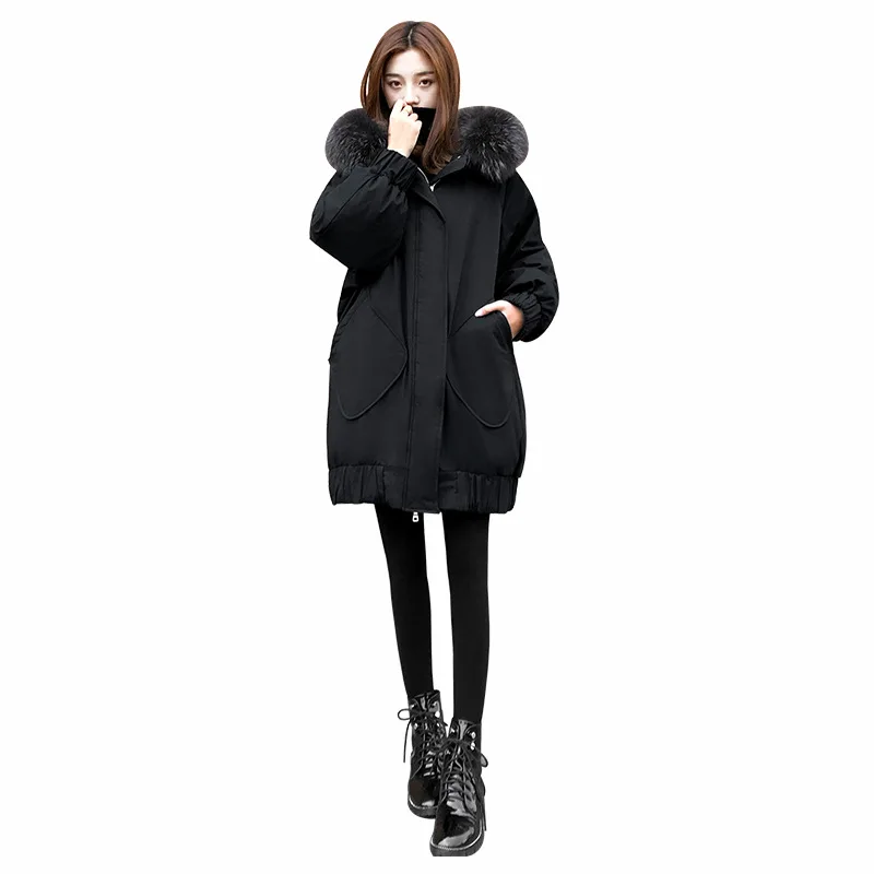 2019 Winter Mid-length Korean-style Loose Thick Large Fur Collar Cocoon Coat down Jacket Women's
2019 Winter Mid-length Korean-style Loose Thick Large Fur Collar Cocoon Coat down Jacket Women's
