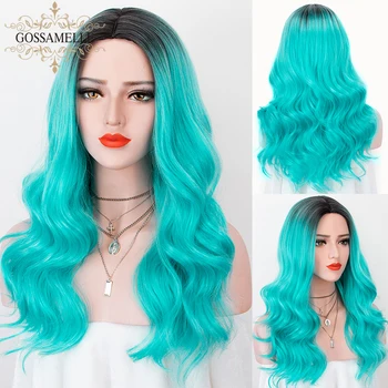 Gossamelle Ombre Blue None Lace Wig With Dark Roots Long Wavy Synthetic Wigs For Women Cosplay Wigs Heat Resistant Fiber
Gossamelle Ombre Blue None Lace Wig With Dark Roots Long Wavy Synthetic Wigs For Women Cosplay Wigs Heat Resistant Fiber