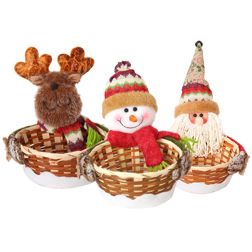santa claus storage basket gift holder desktop decor christmas