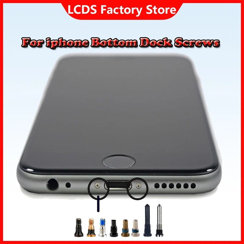 Оригинальный винт 4 шт./лот для задней крышки iPhone 5 5S 6 6S 7 8 Plus X нижний док-разъем