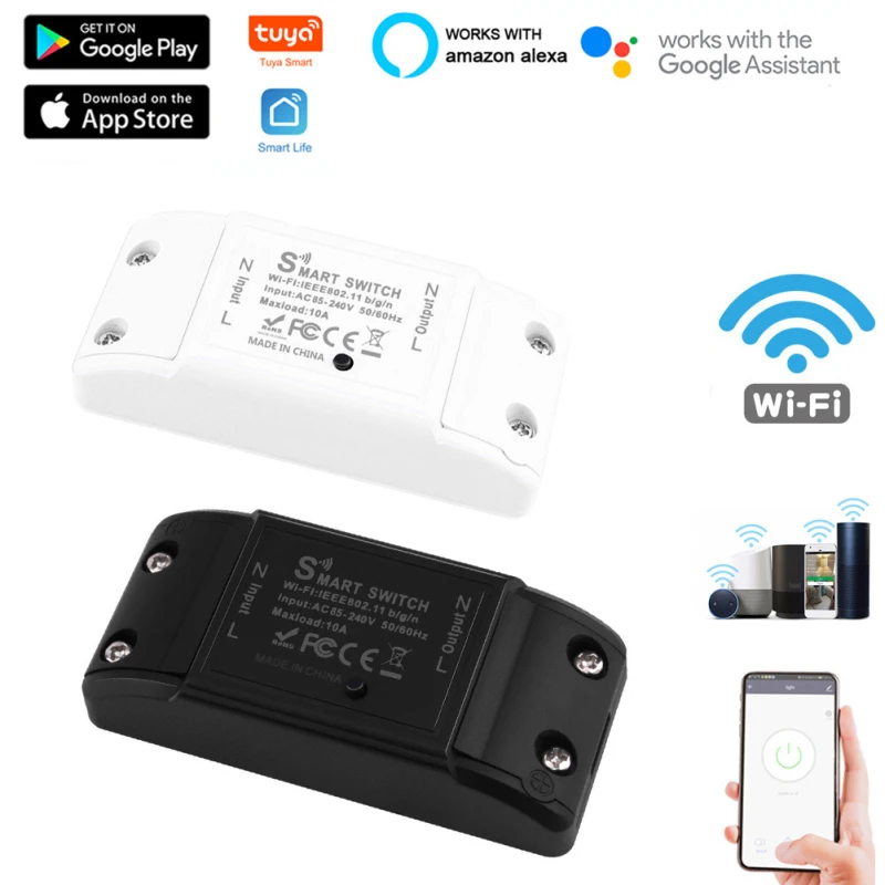 10A Tuya Wifi Smart Switch Timer Wireless Switches Smart Home Automation Compatible With Alexa Google Home Switch Modules
10A Tuya Wifi Smart Switch Timer Wireless Switches Smart Home Automation Compatible With Alexa Google Home Switch Modules