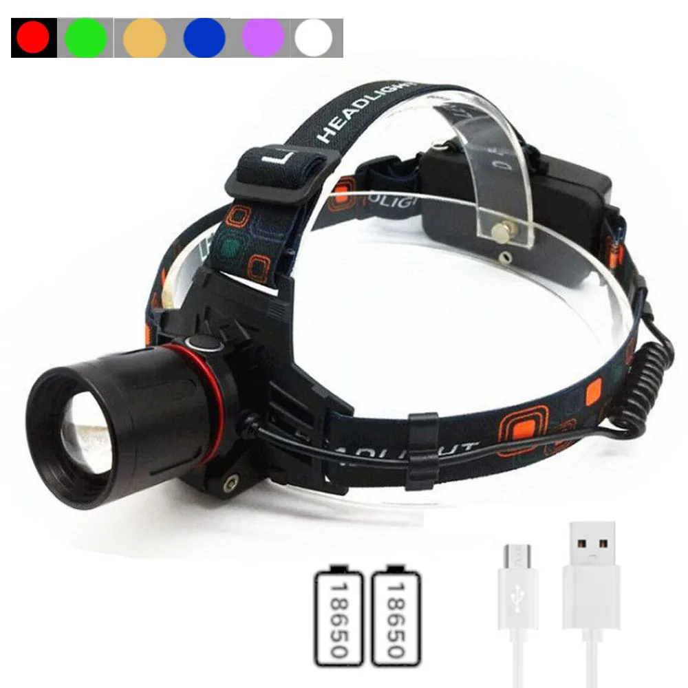 Multi Color T6 LED Hunting Headlamp 18650 USB Rechargeable Searchlight Blue LED Fishing Head Torch Light Camping Tent Lantern
Multi Color T6 LED Hunting Headlamp 18650 USB Rechargeable Searchlight Blue LED Fishing Head Torch Light Camping Tent Lantern