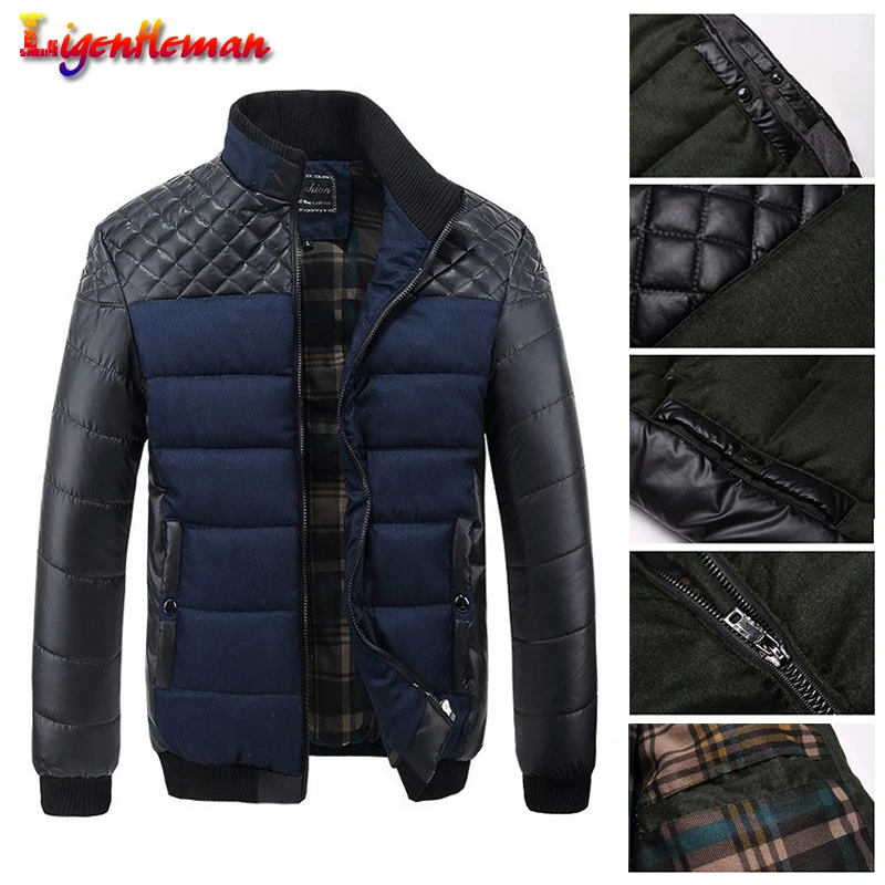 Мужская Утепленная куртка из ПУ-хлопка размеры до 4XL | одежда