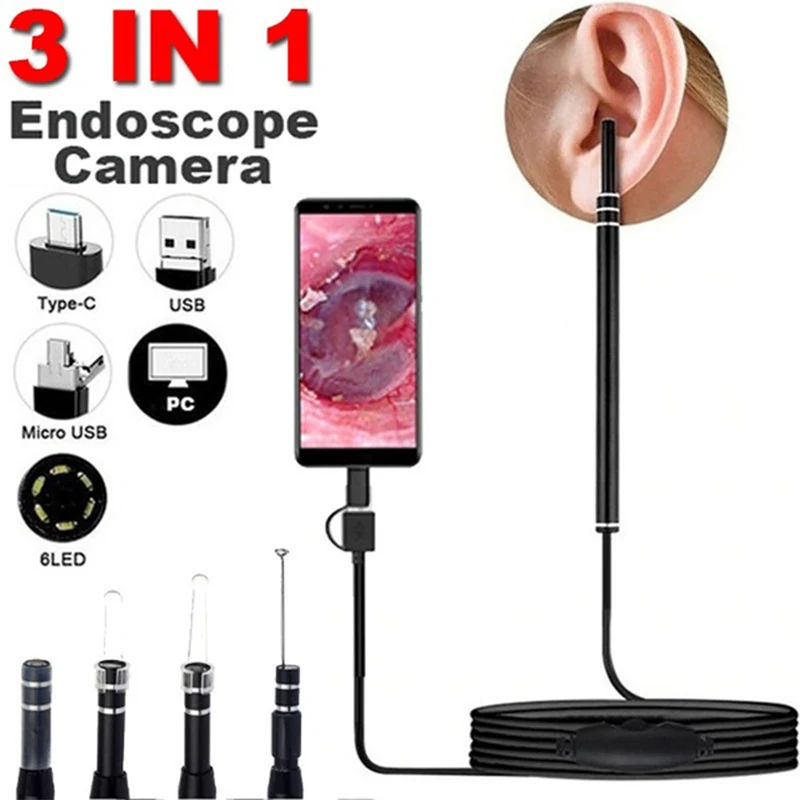 Medical In Ear Cleaning Endoscope Spoon Mini Camera Ear Picker Ear Wax Removal Visual Ear Mouth Nose Otoscope Support Android PC
Medical In Ear Cleaning Endoscope Spoon Mini Camera Ear Picker Ear Wax Removal Visual Ear Mouth Nose Otoscope Support Android PC