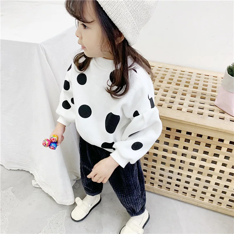 Girls Casual Long Sleeve Dot Plus Velvet Clothing Autumn and Winter 2019 Loose Bubble Sleeves Large Wave Point Children Hooded
Girls Casual Long Sleeve Dot Plus Velvet Clothing Autumn and Winter 2019 Loose Bubble Sleeves Large Wave Point Children Hooded
