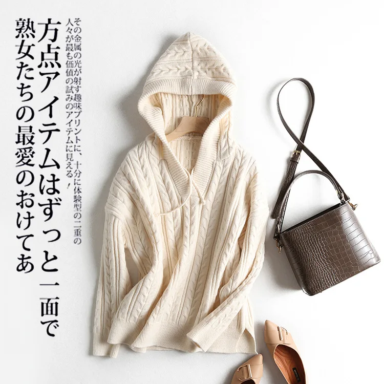 Autumn And Winter New Style Loose Thick Warm Hooded Linen Flower Color Sweater Hipster Loose-Fit by Age Knitted Sweater S27956
Autumn And Winter New Style Loose Thick Warm Hooded Linen Flower Color Sweater Hipster Loose-Fit by Age Knitted Sweater S27956