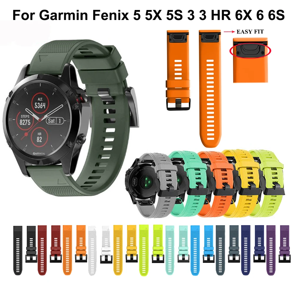 Colorful 22 26mm Silicone Watchband strap for Garmin Fenix 6X 6 6S Pro 5X 5 5S Plus 3 HR Watch 20mm Quick Release wirstband
Colorful 22 26mm Silicone Watchband strap for Garmin Fenix 6X 6 6S Pro 5X 5 5S Plus 3 HR Watch 20mm Quick Release wirstband