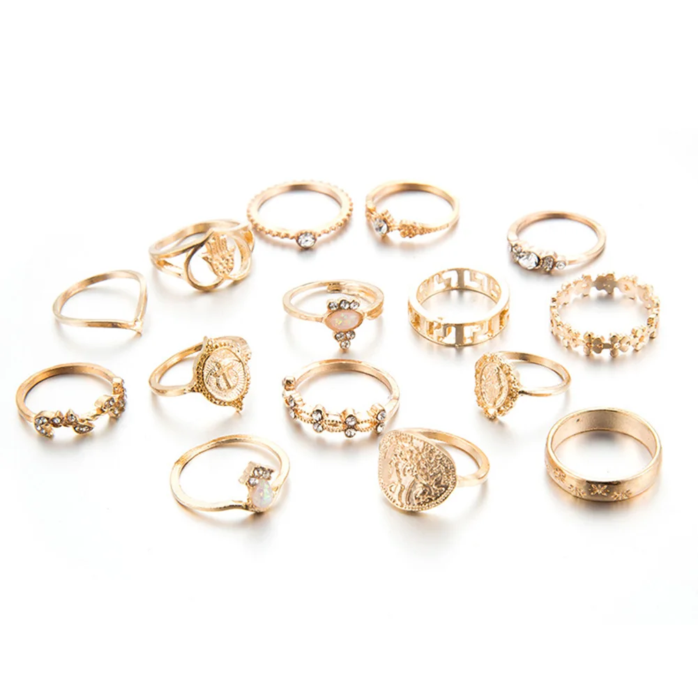 15Pcs/Set Retro Carved Cross Faux Opal Rhinestone Inlaid Lady Stacking Midi Ring New
15Pcs/Set Retro Carved Cross Faux Opal Rhinestone Inlaid Lady Stacking Midi Ring New