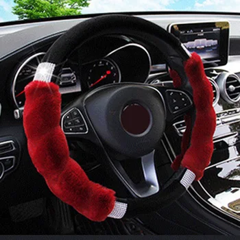 1pc 37-38cm Car Steering Wheel Cover Imitation Rex Rabbit Fur Glitter Rhinestone Brand New Black+Red Car Steering Wheel Cover
1pc 37-38cm Car Steering Wheel Cover Imitation Rex Rabbit Fur Glitter Rhinestone Brand New Black+Red Car Steering Wheel Cover