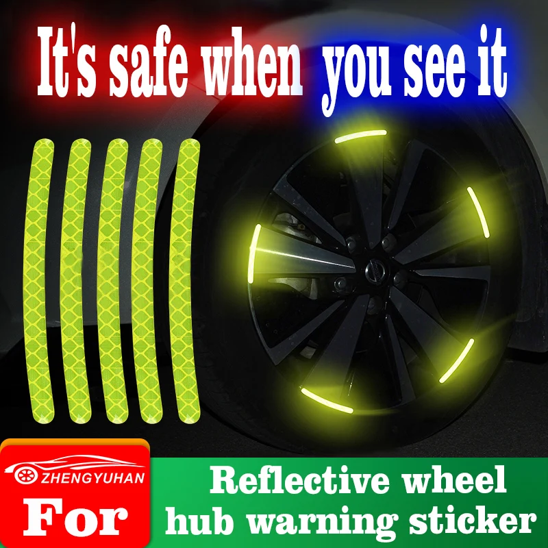 

20pcs/set Car Reflective Safety Warning Tape Car Wheel Reflective Strip Safety Reflective Sticker Decal Cars Styling Accessories