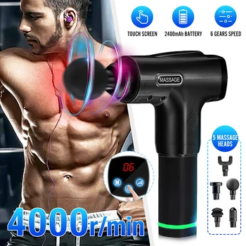 4000r/min Therapy Massage Gun 6 Gears Muscle Massager Sport Massage Machine Relax Body Slimming 5 Heads With Bag LCD Display
4000r/min Therapy Massage Gun 6 Gears Muscle Massager Sport Massage Machine Relax Body Slimming 5 Heads With Bag LCD Display