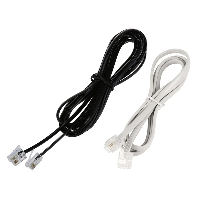1 шт. Rj11 6P4C телефонный кабель Шнур Adsl модем 2 м и белый 6P2C Штекерный 5 мм Ширина